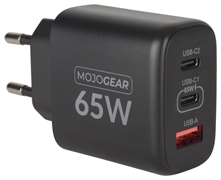 MOJOGEAR CHARGE+ COMBO: 65W OPLADER MET USB-C KABEL 1.5 METER