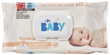 CARREFOUR BABY DOEKJES ZONDER PARFUM SENSITIVE
