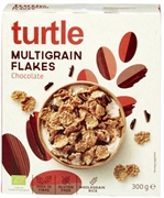 TURTLE MEERGRANENVLOKKEN MET PURE CHOCOLADE, BIOLOGISCH EN GLUTENVRIJ.