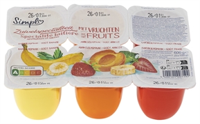 SIMPL (CARREFOUR) ZUIVELSPECIALITEIT GEAROMATISEERD EN GESUIKERD MET VRUCHTEN