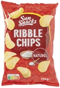 SUN SNACKS (ALDI) RIBBLE CHIPS NATUREL